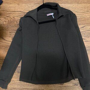 Prada Tech Knit Zip-Up Jacket – Olive Green